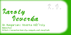 karoly veverka business card